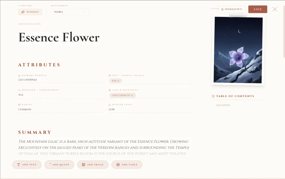 ForgeTales UI view